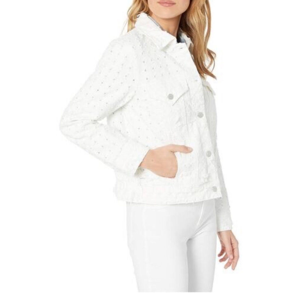 Blank NYC Distressed White Textured Jean Jacket size XS - Picture 2 of 10